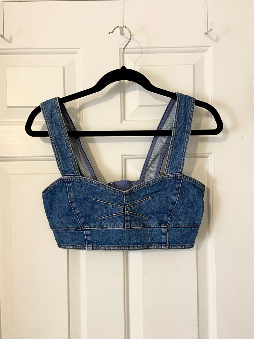 Jonathan Simkhai Blue Denim Crop Tank Top